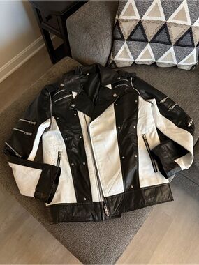 Michael Jackson Pepsi Commercial Style Leather Jacket - Black and white